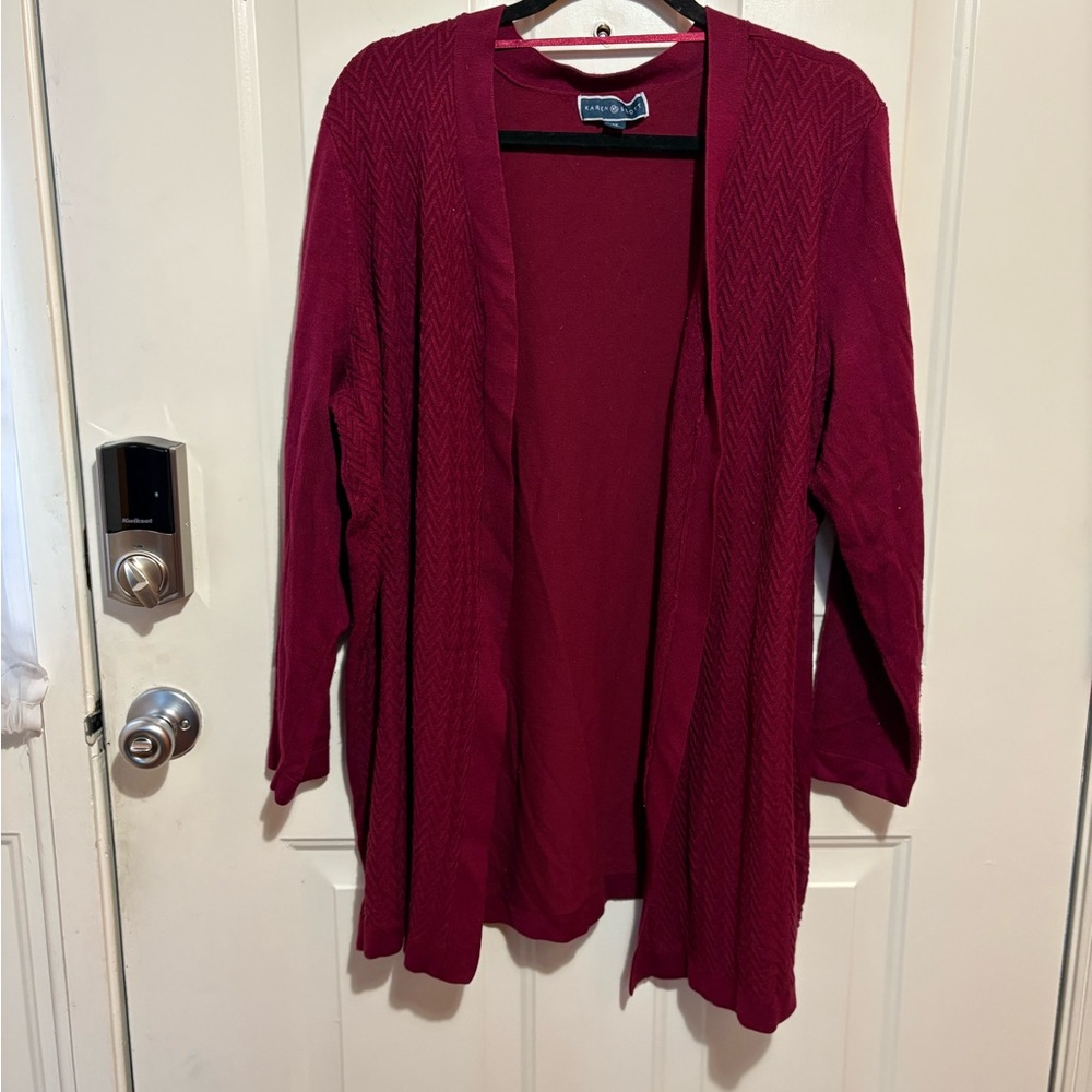Karen Scott Deep Red Women's Cardigan